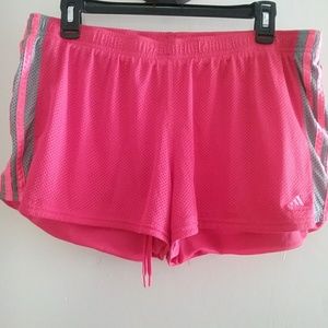 Adidas | Pink and Gray Mesh Running shorts